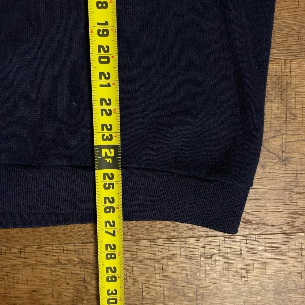 Champion V-Neck Sweater Mens XL Navy Blue Retro Preppy 70s Gladstone Blue Bar